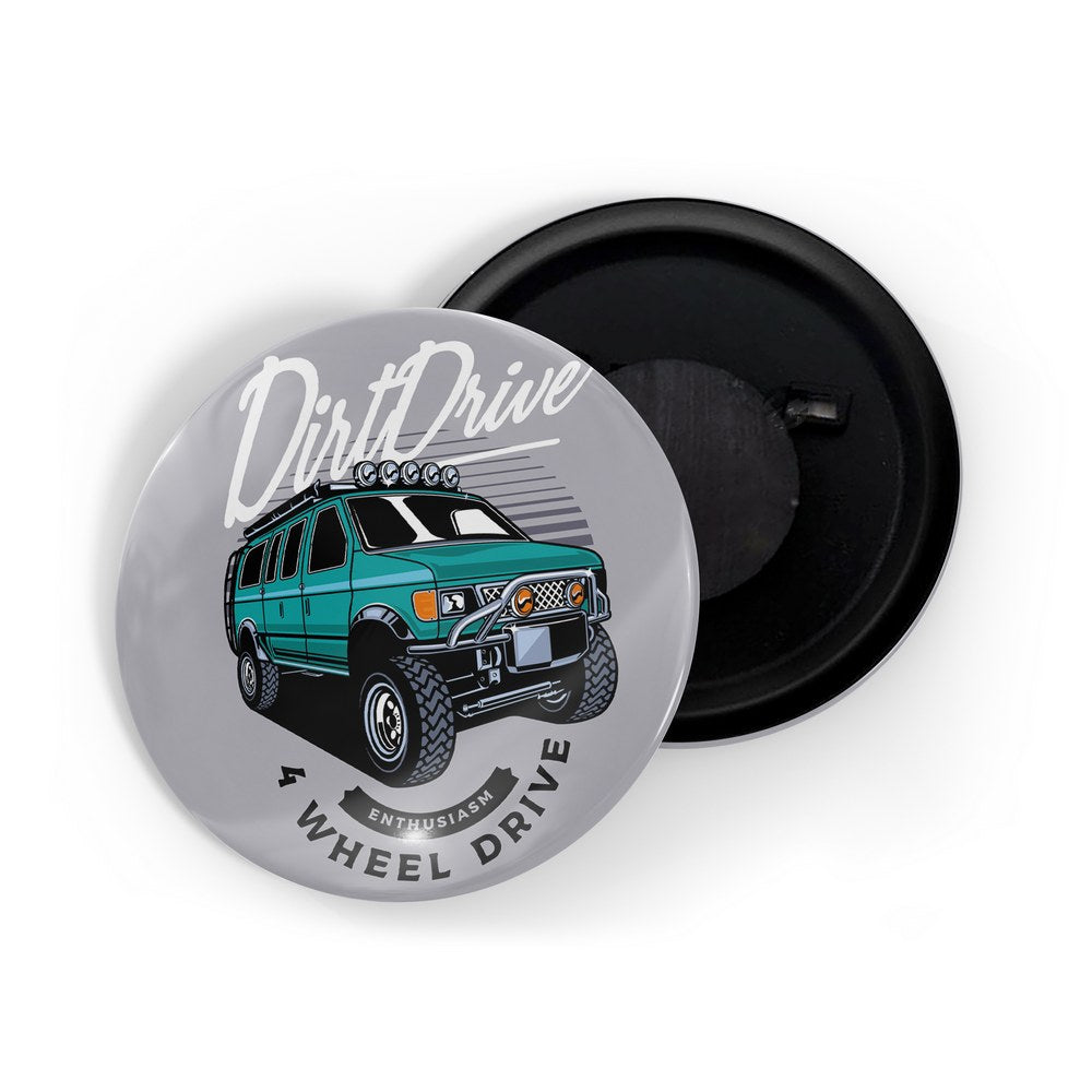 dhcrafts Fridge Magnet Grey Classic legend Vitnage Car Automobile D25 Glossy Finish Design Pack of 1 (58mm)